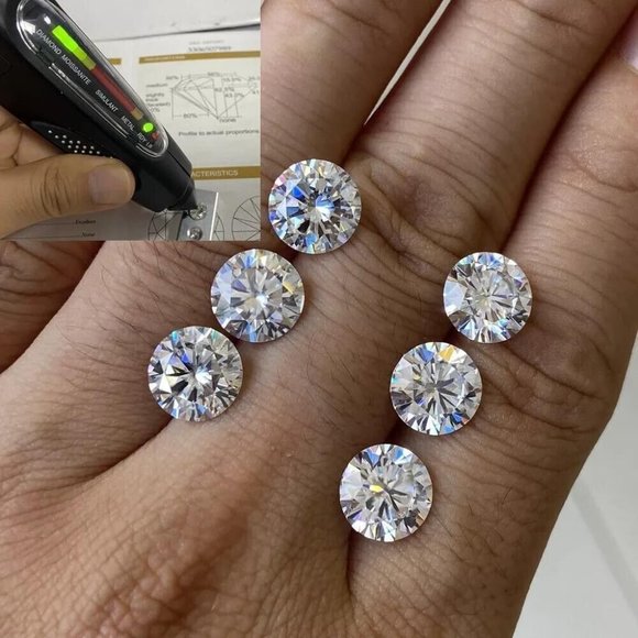 GRA Certified Loose Moissanite Round Stones D VVS1 All Sizes 11mm - Picture 3 of 9